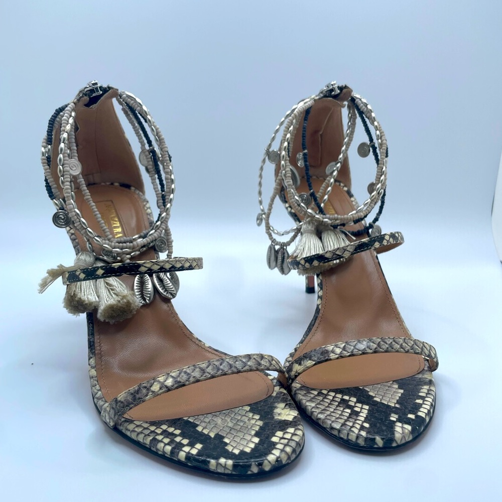Aquazzura snake-embossed leather sandals